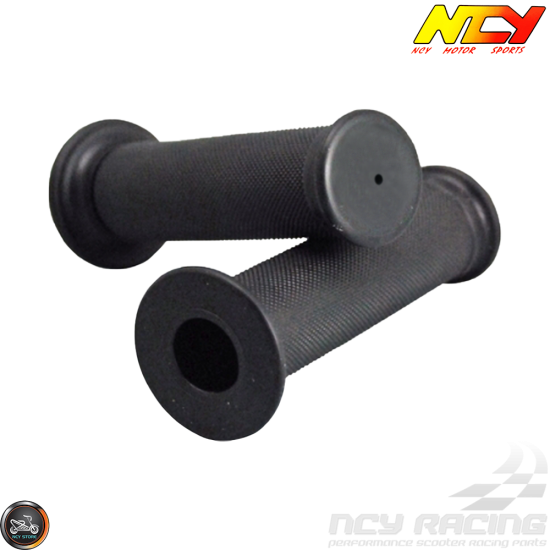 NCY Throttle Grip 7/8in Rubber Closed-End Black Set (GY6, Ruckus, Universal)