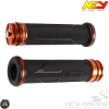 NCY Throttle Grip 7/8in Aluminum Rhinestone Orange Set (GY6, Ruckus, Universal)