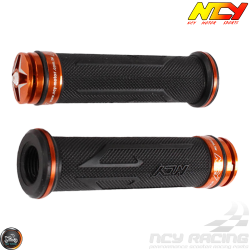 NCY Throttle Grip 7/8in Aluminum Rhinestone Orange Set (GY6, Ruckus, Universal)