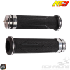 NCY Throttle Grip 7/8in Aluminum Rhinestone Silver Set (GY6, Ruckus, Universal)