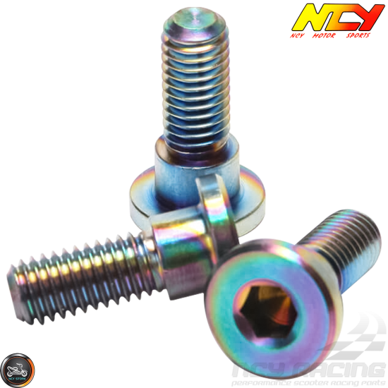 NCY Brake Disc Bolt M8 Electroplated Titanium Set (QMB, GY6, Universal)