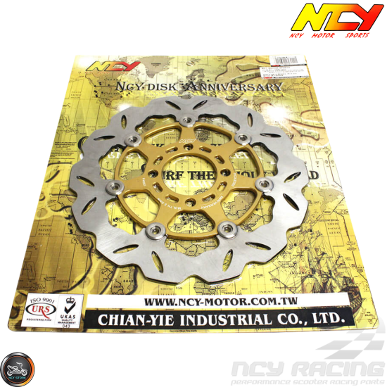 NCY Brake Disc 260mm Floated Gold w/Adapter (Honda PCX)