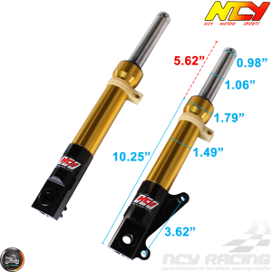 NCY Front Fork Gold Set Disc Type (DIO, Ruckus)