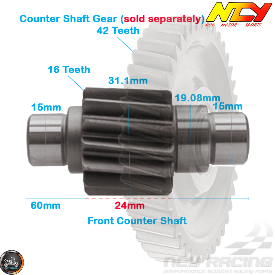 NCY Gear Set 16*38 (GY6)