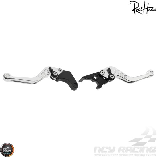 RH Brake Lever Adjustable Billet CNC Silver Set (Honda Grom)